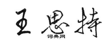 駱恆光王思特行書個性簽名怎么寫