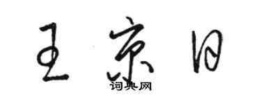 駱恆光王京日草書個性簽名怎么寫