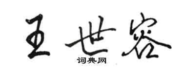 駱恆光王世容行書個性簽名怎么寫