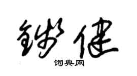 朱錫榮錢健草書個性簽名怎么寫