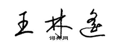 梁錦英王林遙草書個性簽名怎么寫