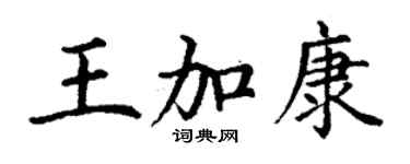 丁謙王加康楷書個性簽名怎么寫