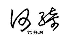 朱錫榮何綺草書個性簽名怎么寫