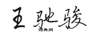 駱恆光王馳駿行書個性簽名怎么寫