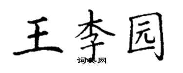 丁謙王李園楷書個性簽名怎么寫