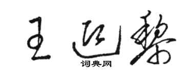 駱恆光王迎黎草書個性簽名怎么寫
