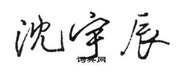 駱恆光沈宇辰行書個性簽名怎么寫