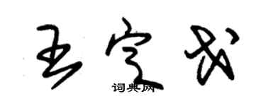 朱錫榮王定戈草書個性簽名怎么寫