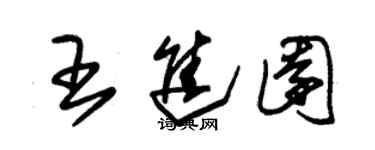 朱錫榮王進園草書個性簽名怎么寫