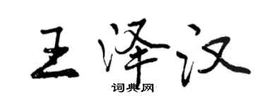 曾慶福王澤漢行書個性簽名怎么寫