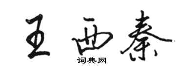 駱恆光王西秦行書個性簽名怎么寫