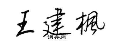 王正良王建楓行書個性簽名怎么寫