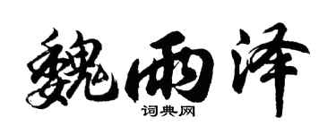 胡問遂魏雨澤行書個性簽名怎么寫