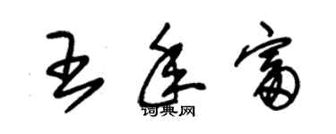 朱錫榮王年富草書個性簽名怎么寫