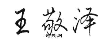 駱恆光王敬澤行書個性簽名怎么寫