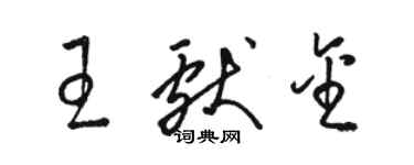 駱恆光王獻金草書個性簽名怎么寫