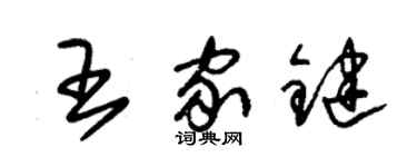 朱錫榮王家鍵草書個性簽名怎么寫