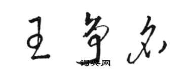 駱恆光王爭名草書個性簽名怎么寫