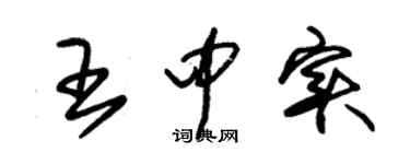 朱錫榮王中實草書個性簽名怎么寫