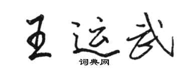 駱恆光王運武行書個性簽名怎么寫
