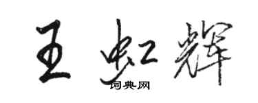 駱恆光王虹輝行書個性簽名怎么寫