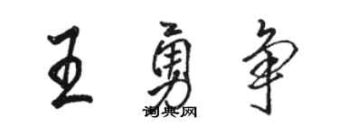 駱恆光王勇爭行書個性簽名怎么寫