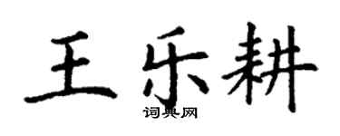 丁謙王樂耕楷書個性簽名怎么寫