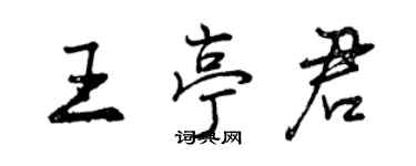 曾慶福王亭君行書個性簽名怎么寫