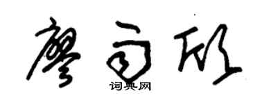 朱錫榮廖雨欣草書個性簽名怎么寫