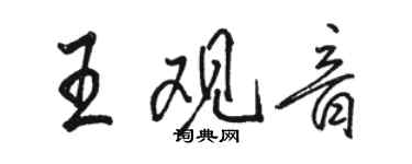 駱恆光王觀音行書個性簽名怎么寫