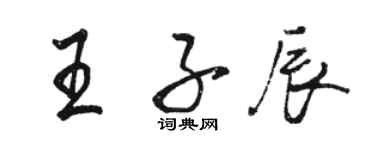 駱恆光王子辰行書個性簽名怎么寫