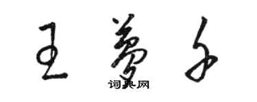 駱恆光王夢千草書個性簽名怎么寫