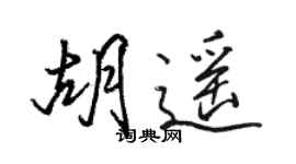 駱恆光胡遙行書個性簽名怎么寫