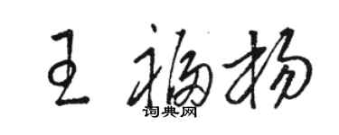 駱恆光王福楊草書個性簽名怎么寫