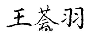 丁謙王薈羽楷書個性簽名怎么寫