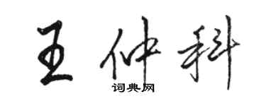 駱恆光王仲科行書個性簽名怎么寫