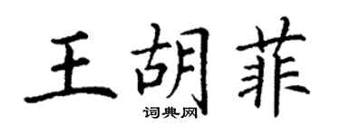 丁謙王胡菲楷書個性簽名怎么寫