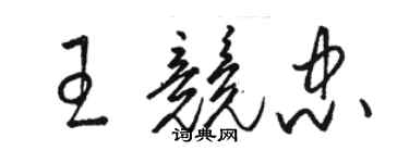 駱恆光王競忠草書個性簽名怎么寫