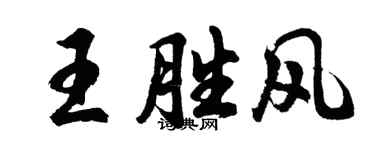 胡問遂王勝風行書個性簽名怎么寫