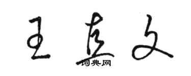 駱恆光王直文草書個性簽名怎么寫