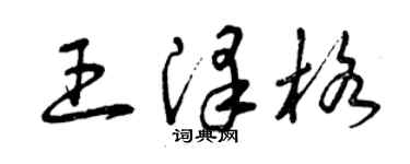 曾慶福王澤格草書個性簽名怎么寫