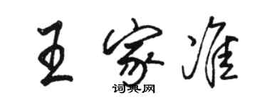 駱恆光王家準行書個性簽名怎么寫