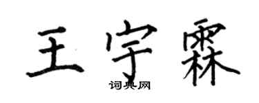 何伯昌王宇霖楷書個性簽名怎么寫