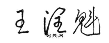 駱恆光王潤魁草書個性簽名怎么寫