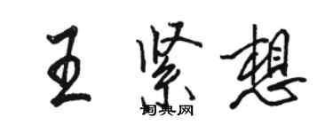 駱恆光王緊想行書個性簽名怎么寫