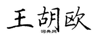 丁謙王胡歐楷書個性簽名怎么寫