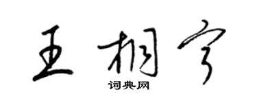 梁錦英王桐寧草書個性簽名怎么寫