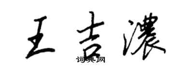 王正良王吉濃行書個性簽名怎么寫