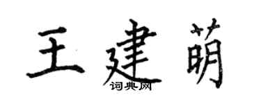 何伯昌王建萌楷書個性簽名怎么寫
