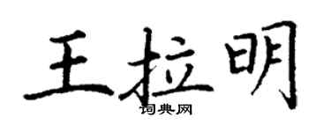 丁謙王拉明楷書個性簽名怎么寫